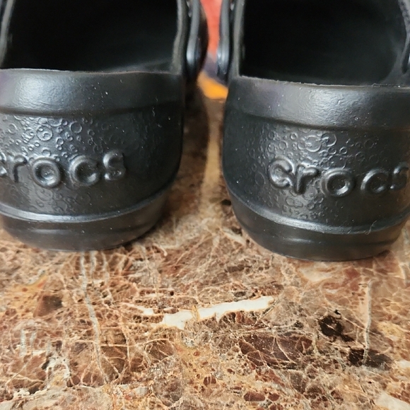 CROCS Black and Gray Floral Mules - Picture 4 of 5